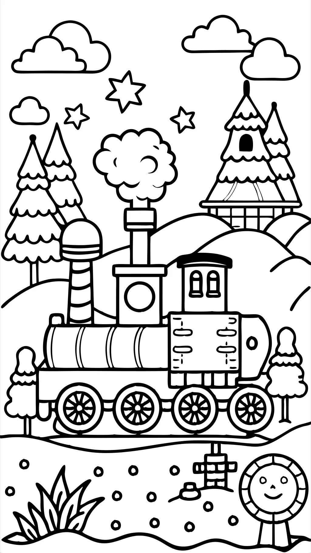 Página para colorear del tren Choo Choo